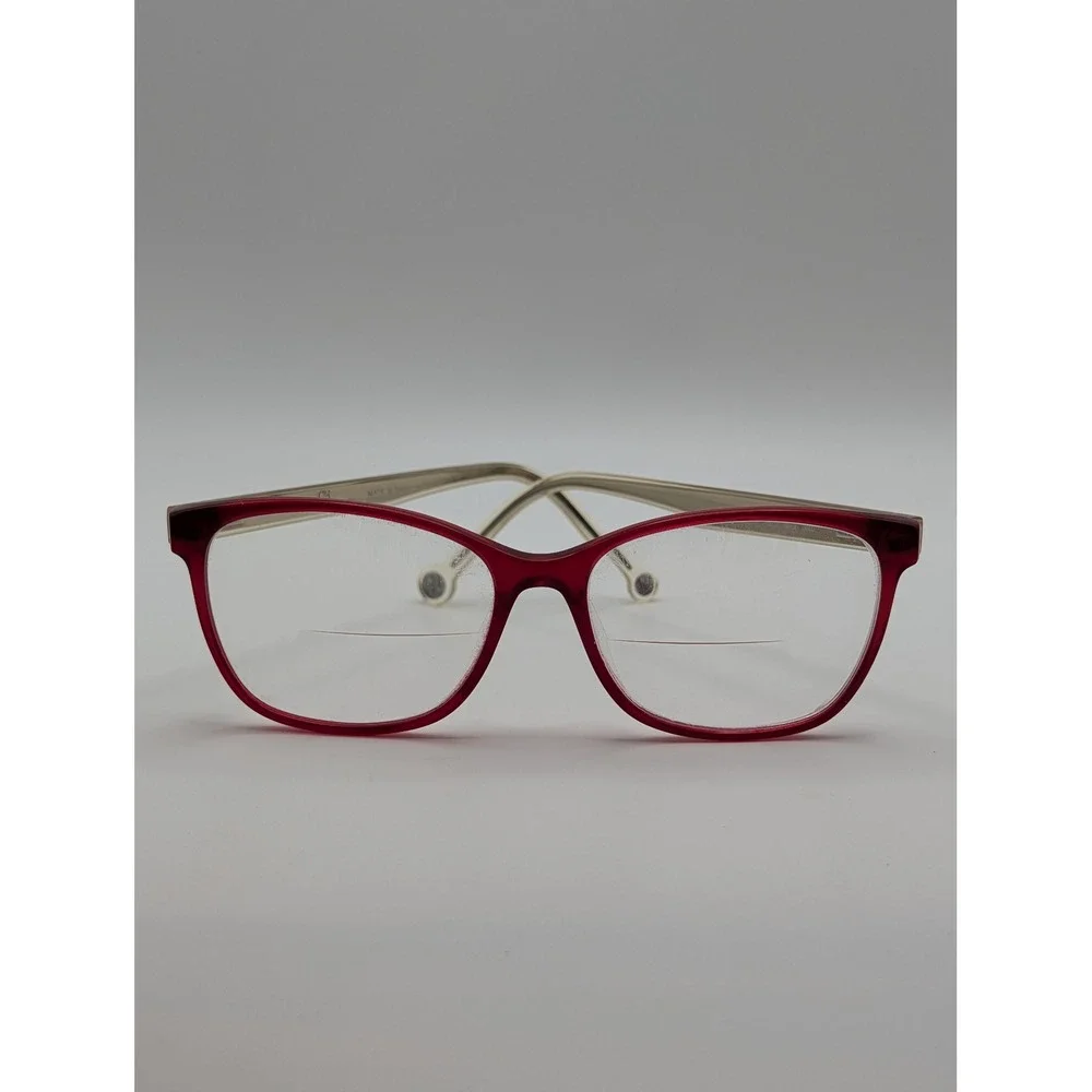 Carolina Herrera VHE676K Eyeglass Frames Red Gold CH Logo 54mm Designer Eyewear